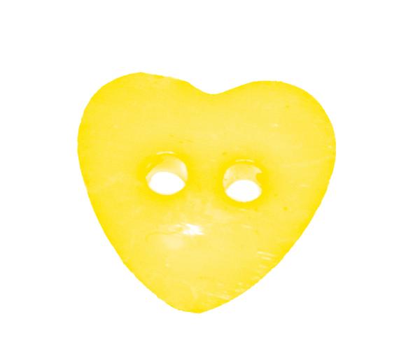 Kids buttons as hearts in light yellow 12 mm 0,47 inch